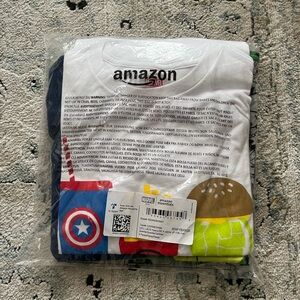 Kids large Amazon + marvel comics t shirt pack brand new sealed 4 shirts